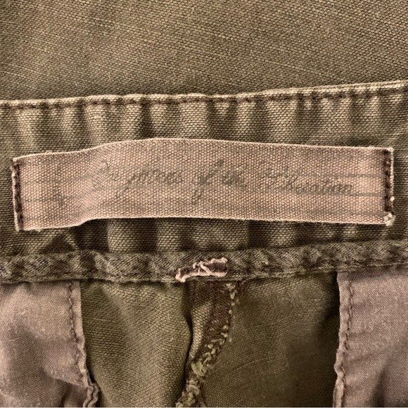 Anthropologie Daughters of the Liberation Olive Green Linen Cotton Blend Shorts - Picture 3 of 6